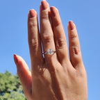 Cushion Cut Moissanite Cathedral Setting Ring