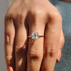 Cushion Cut Moissanite Cathedral Setting Ring