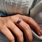Cushion Cut Moissanite Cathedral Setting Ring