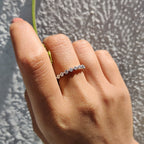 Old European Cut White Gold Wedding Band With Eternity Style