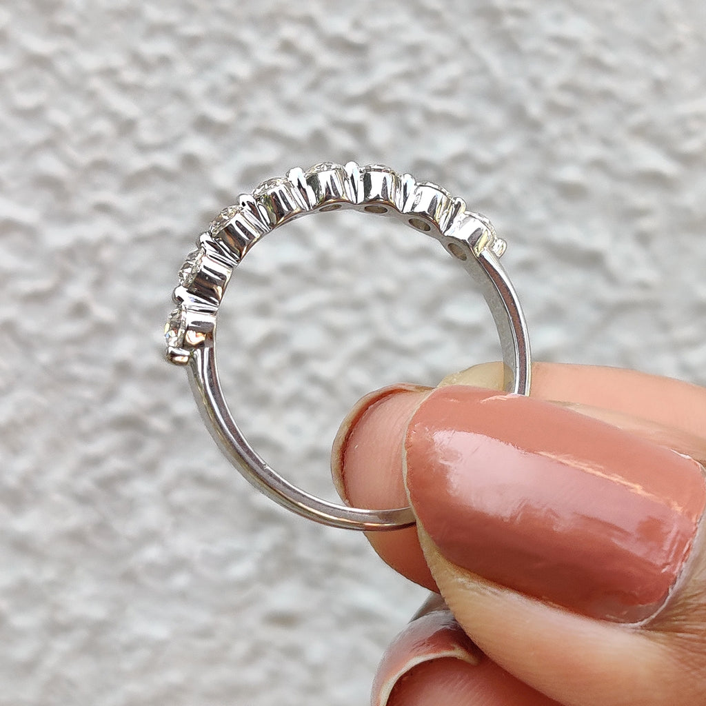 Old European Cut White Gold Wedding Band With Eternity Style