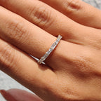 Half Eternity Wedding Band with Baguette Cut Stones