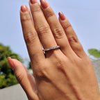 Half Eternity Wedding Band with Baguette Cut Stones