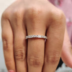 Half Eternity Wedding Band with Baguette Cut Stones