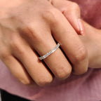 Half Eternity Wedding Band with Baguette Cut Stones