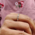 Half Eternity Wedding Band with Baguette Cut Stones