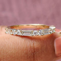 Half Eternity Wedding Band with Baguette Cut Stones