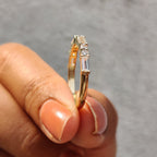 Half Eternity Wedding Band with Baguette Cut Stones