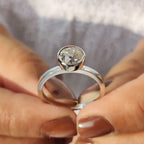 Old European Cut Bezel Set Moissanite Ring