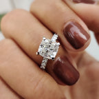 Hidden Halo Cushion Cut Diamond Ring
