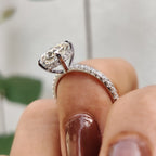 Hidden Halo Cushion Cut Diamond Ring