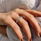 Round Moissanite Eternity Band White Gold
