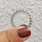 Round Moissanite Eternity Band White Gold