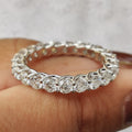 Round Moissanite Eternity Band White Gold