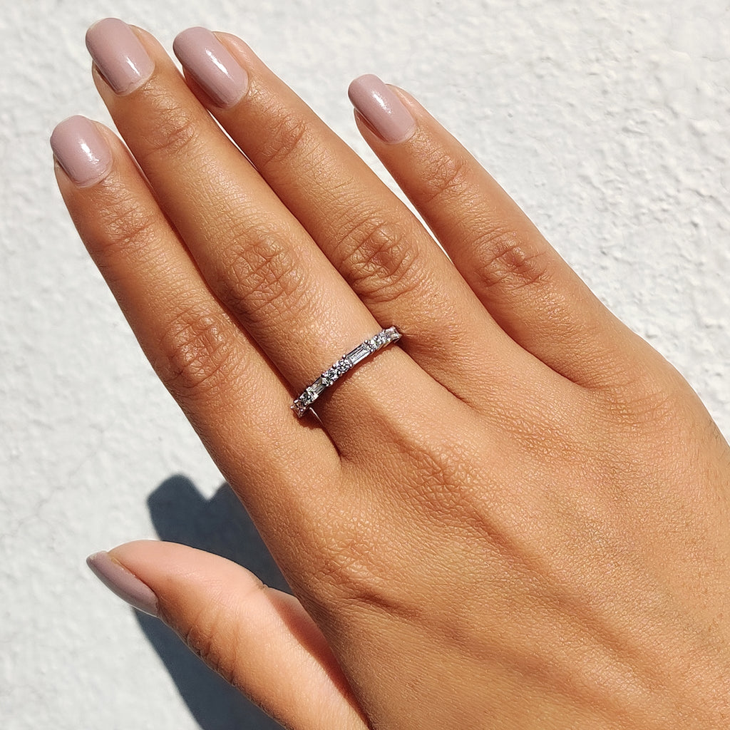 Half Eternity Baguette Wedding Band