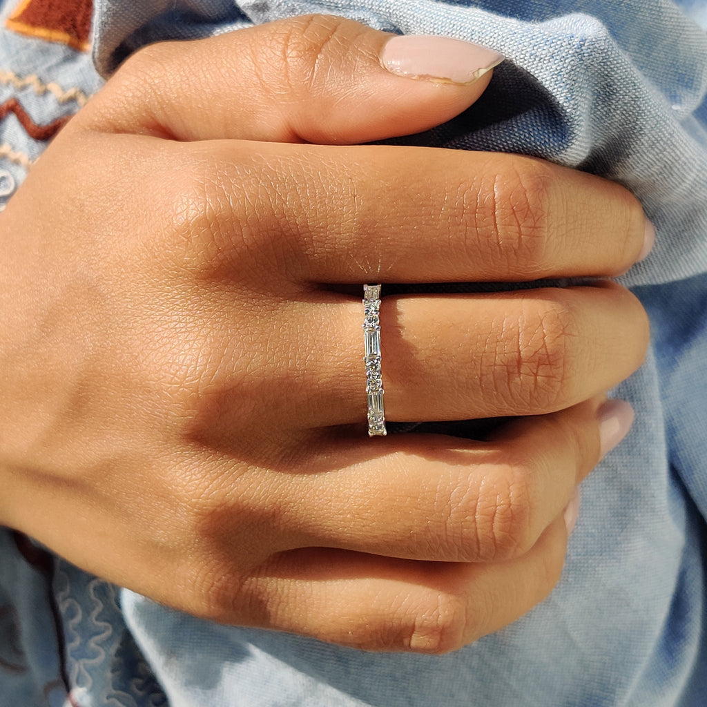 Half Eternity Baguette Wedding Band