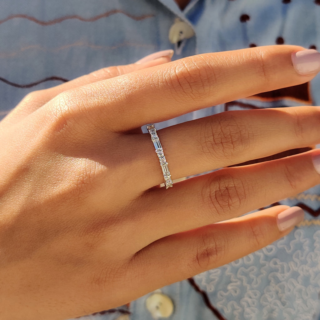 Half Eternity Baguette Wedding Band