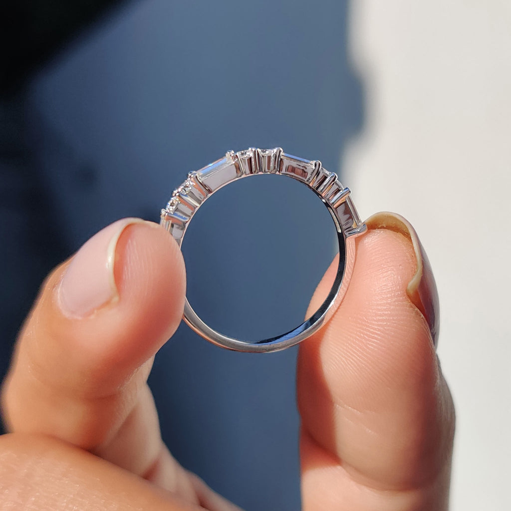 Half Eternity Baguette Wedding Band