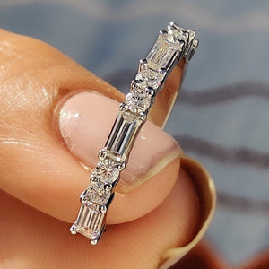 Half Eternity Baguette Wedding Band
