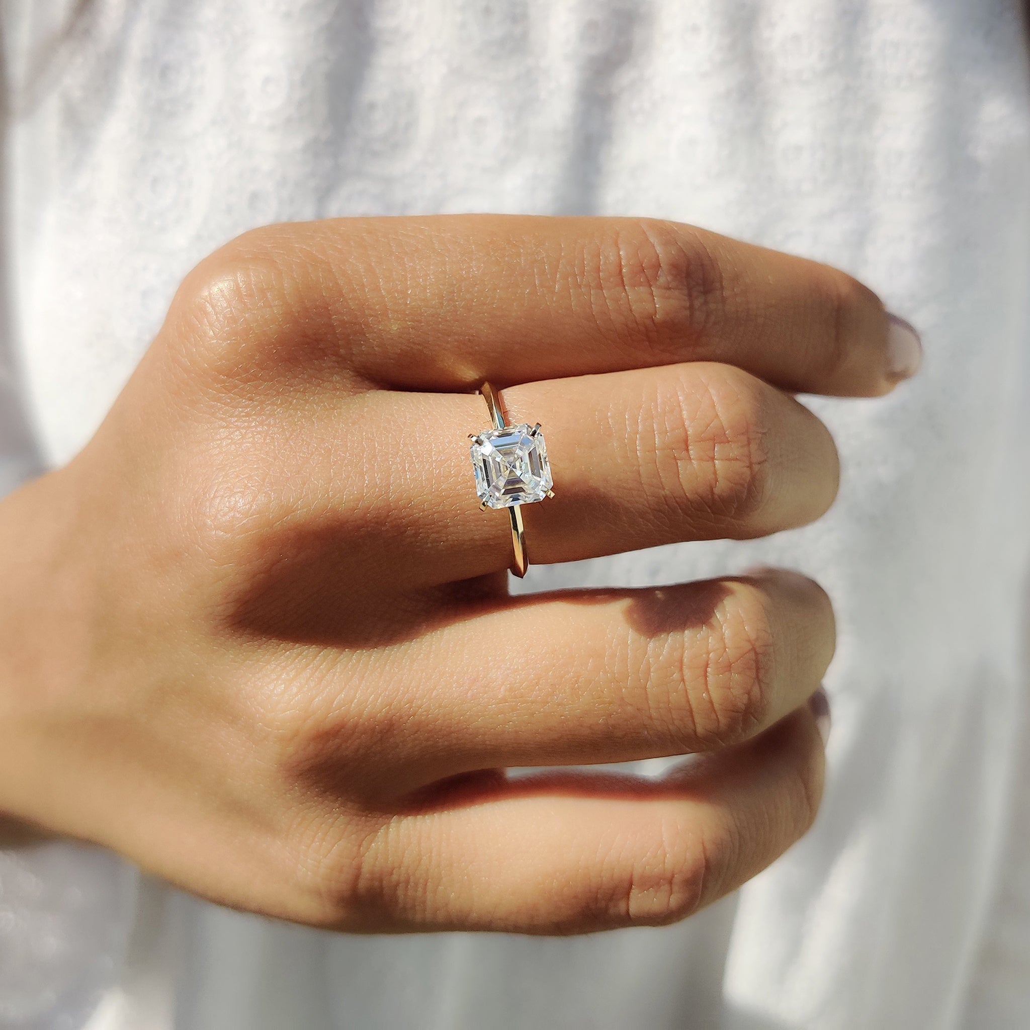 Asscher Cut Engagement Ring Basket Setting Secondary image