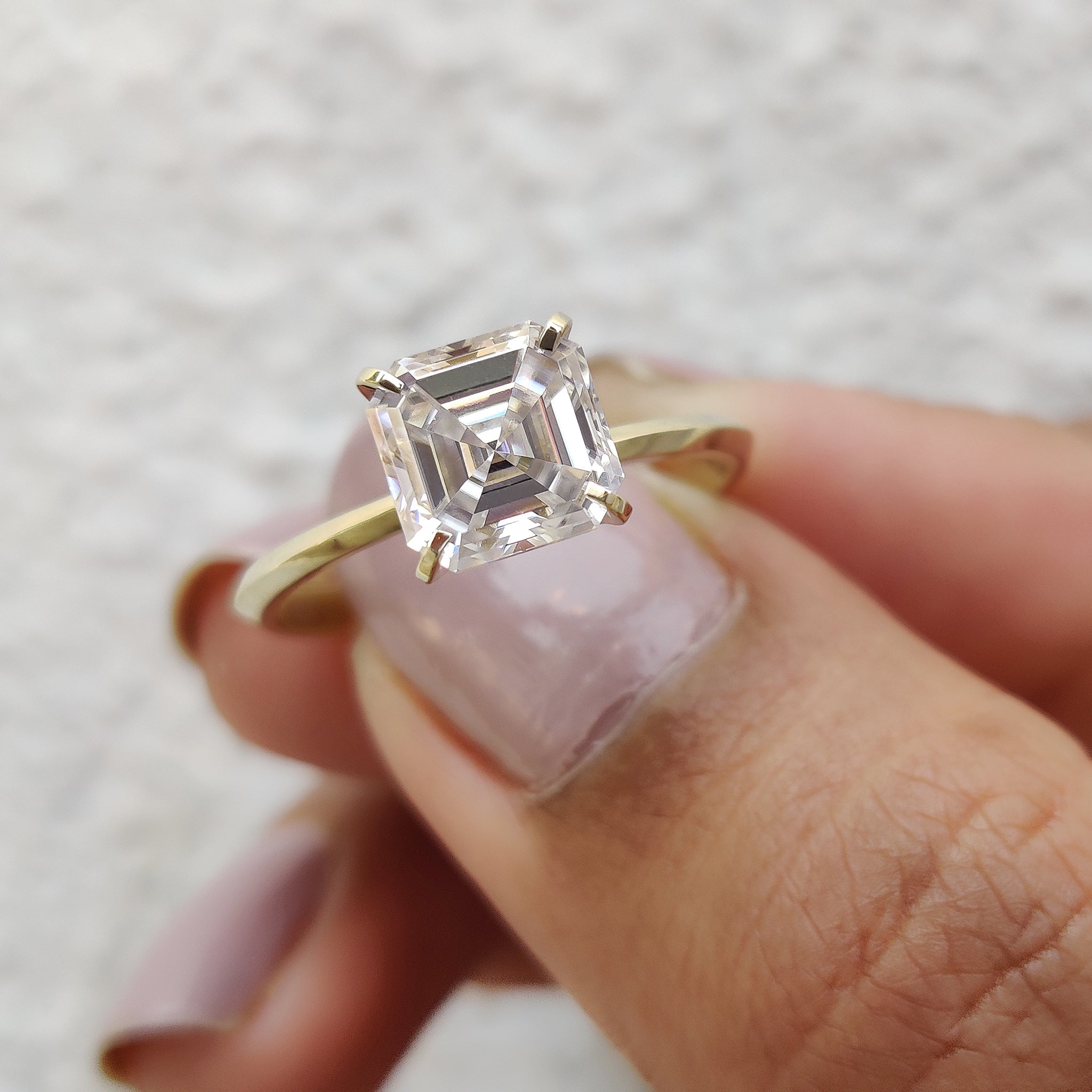 Asscher Cut Engagement Ring Basket Setting Main image