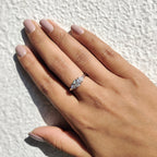 Round And Trillion Cut 3 Stone Engagement Ring