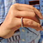 Floating Wedding Band with Round Cut Stones
