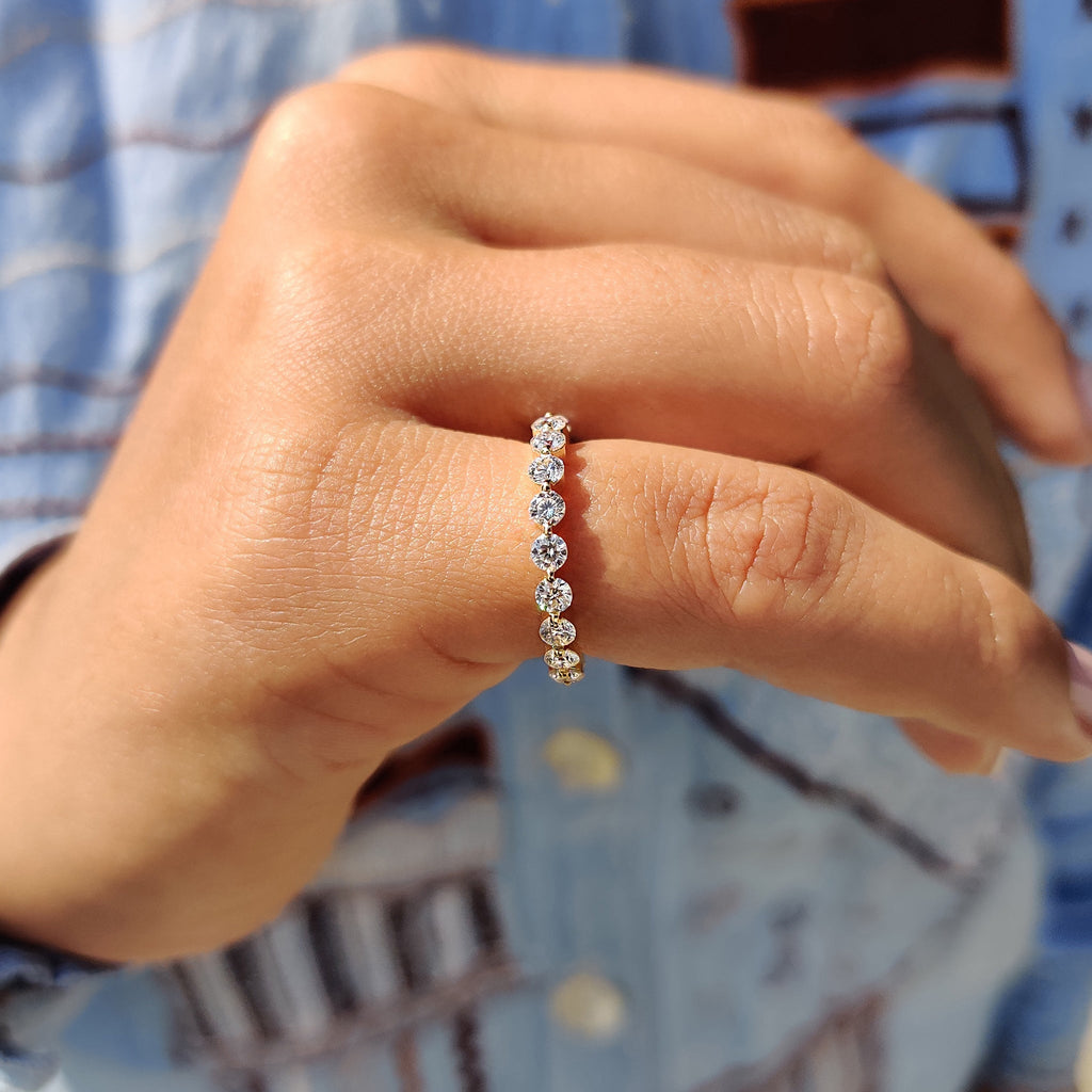Yellow Gold Shared Prong Eternity Band