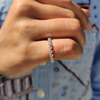 Yellow Gold Shared Prong Eternity Band
