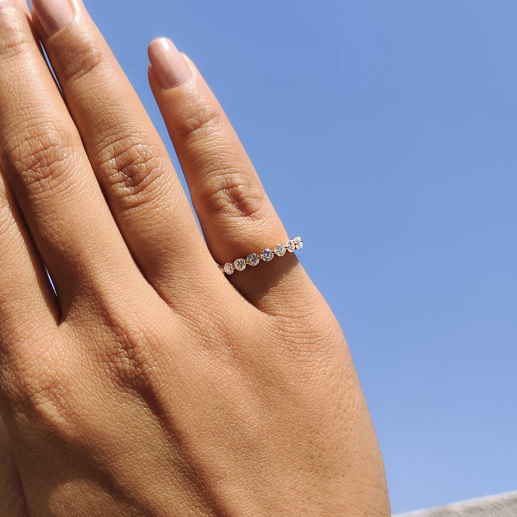 Yellow Gold Shared Prong Eternity Band