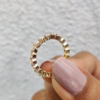 Floating Wedding Band with Round Cut Stones
