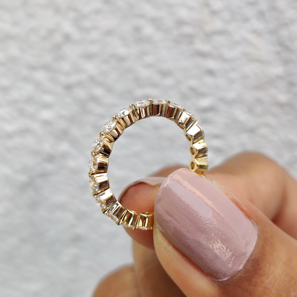 Yellow Gold Shared Prong Eternity Band