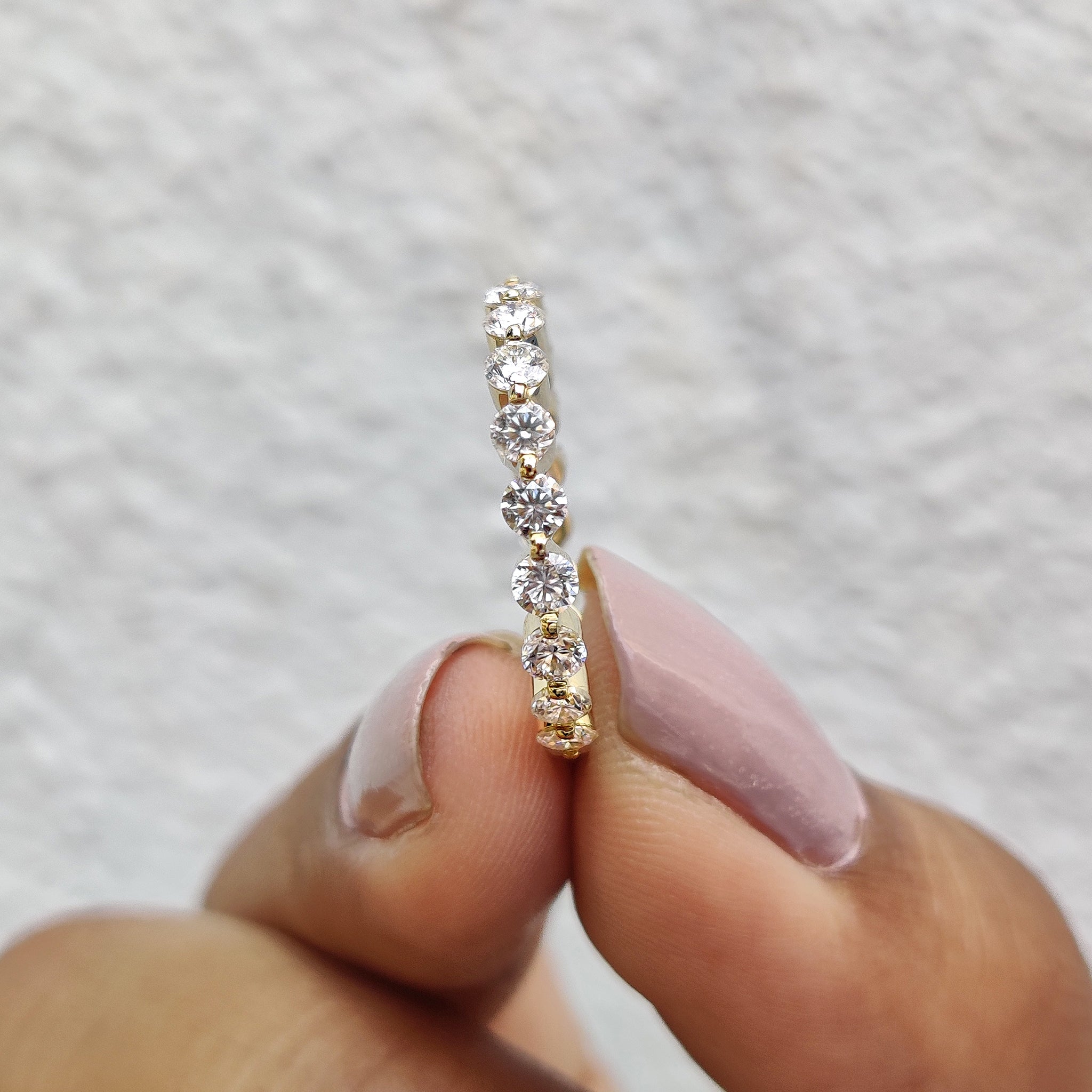 Yellow Gold Shared Prong Eternity Band