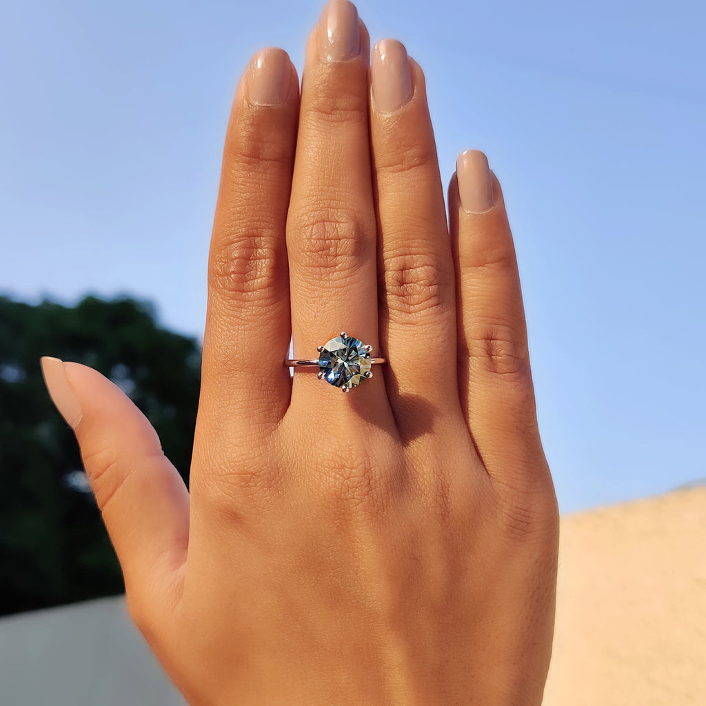 Round Cut Engagement Ring In Solitaire Style