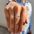 Old European Cut Ring In Cathedral Setting