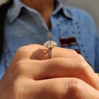 Old European Cut Ring In Cathedral Setting