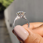 Old European Cut Ring In Cathedral Setting