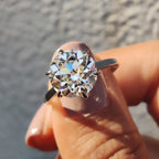 Old European Cut Ring In Cathedral Setting