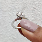 Round Cut Moissanite Solitaire Engagement Ring