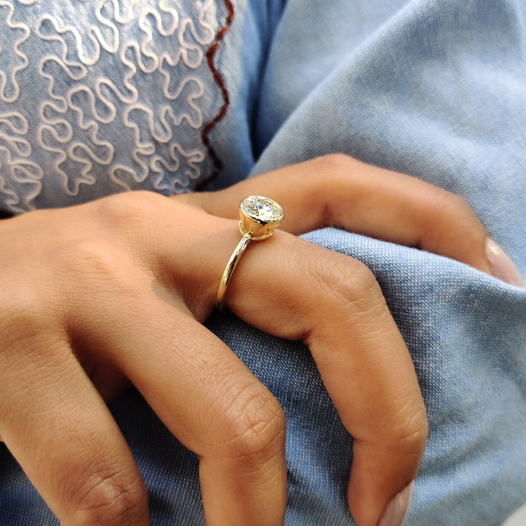 Round Cut Ring In Bezel Setting