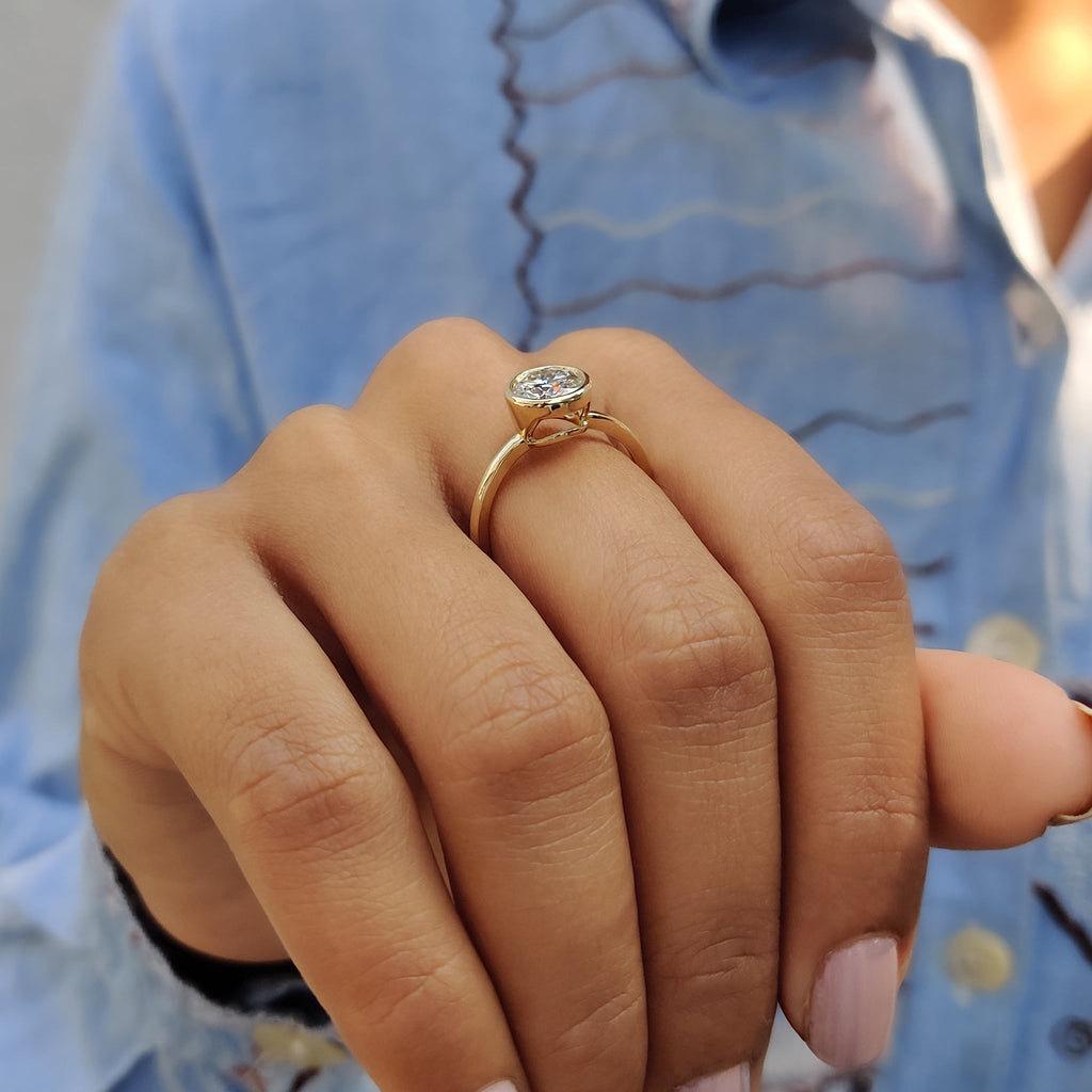 Round Cut Ring In Bezel Setting