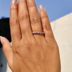 Round Moissanite Yellow Gold Eternity Band