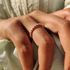 Round Moissanite Yellow Gold Eternity Band