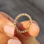 Round Moissanite Yellow Gold Eternity Band