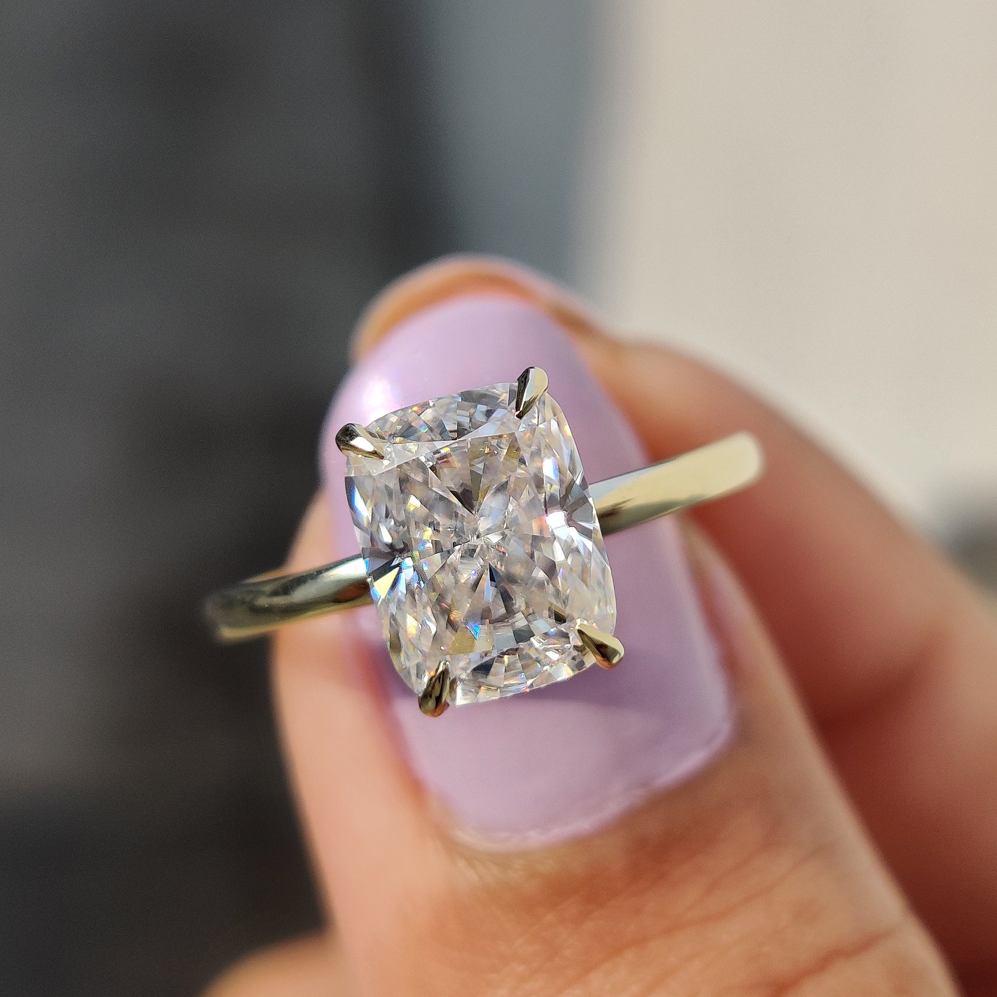 Cushion Cut Engagement Ring Hidden Halo Secondary image
