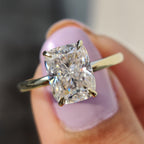 Cushion Cut Solitaire Ring In Hidden Halo Design