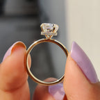 Cushion Cut Engagement Ring Hidden Halo
