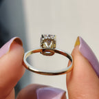 Cushion Cut Solitaire Ring In Hidden Halo Design