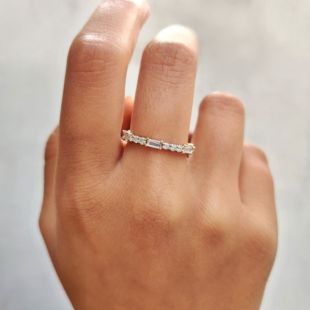 Eternity Baguette And Round Wedding Band