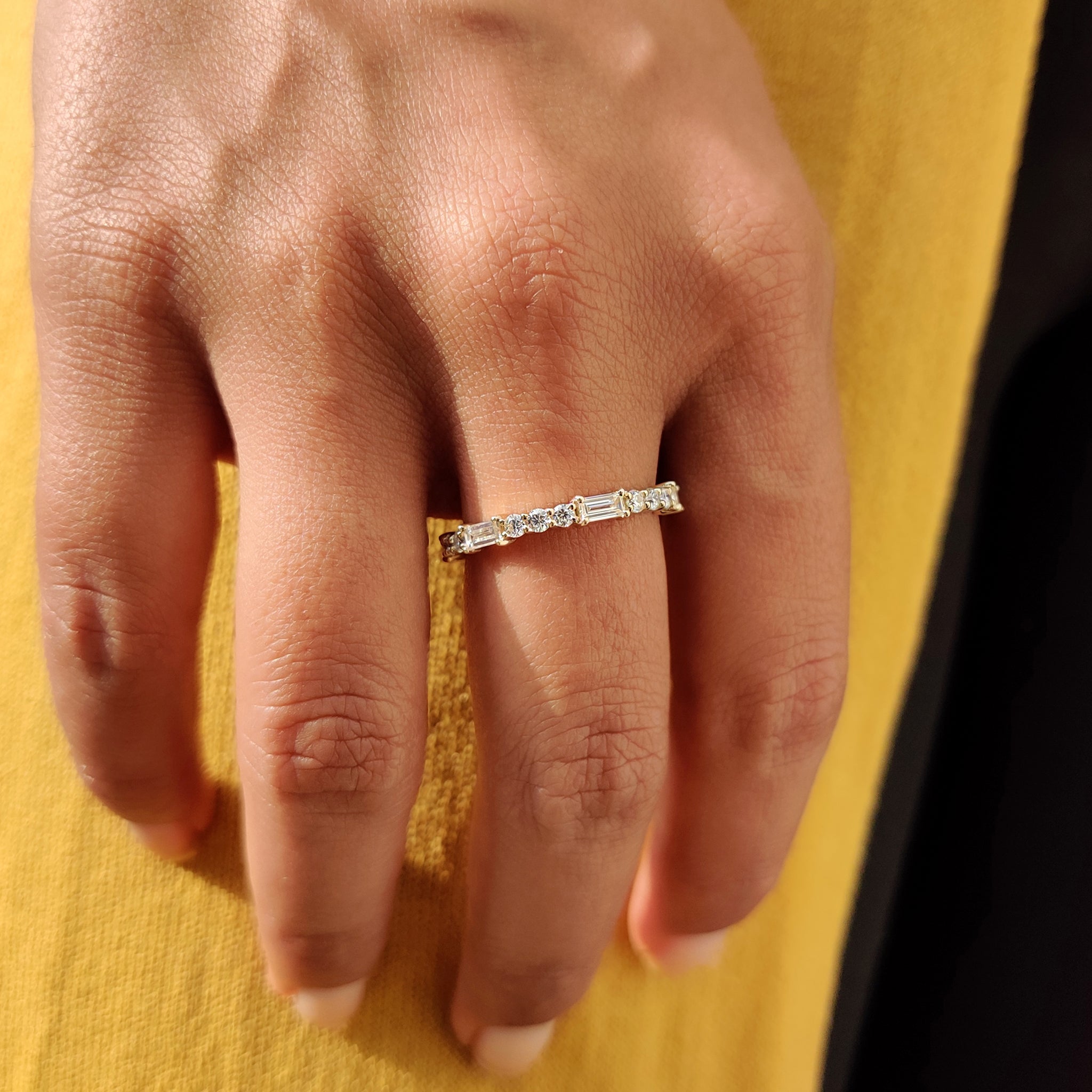 Eternity Baguette And Round Wedding Band